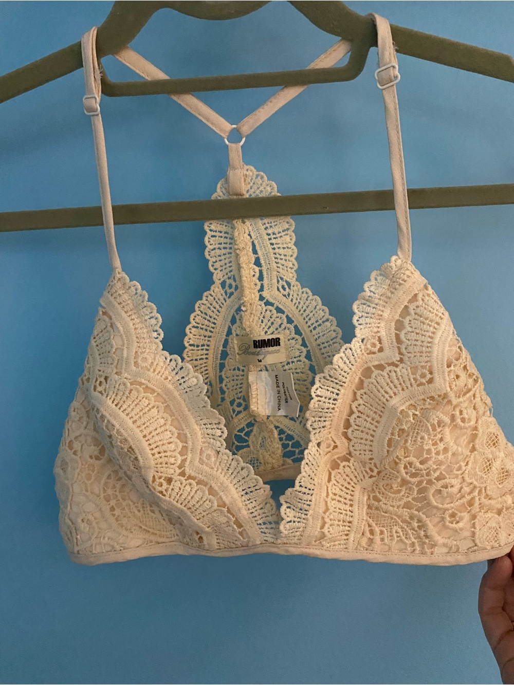 LF Lace Racerback Bralette in Cream